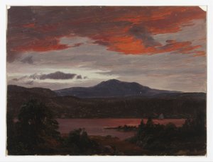 Turner Pond med Pomola Peak och Baxter Peak, Maine av Frederic Edwin Church