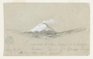 Utsikt över Cotapaxi från Hacienda San Antonio, Ecuador av Frederic Edwin Church