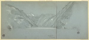 Utsikt över sjön Konigssee med Falkenstein, nära Berchtesgaden, Bayern, Tyskland, del 2 av Frederic Edwin Church
