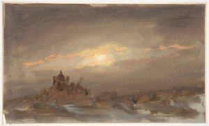 Vinterlandskap vid månsken av Frederic Edwin Church