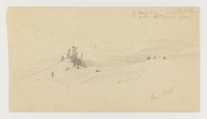 Skogsbeklädd Hilltop, Hilly Valley, Sun av Frederic Edwin Church
