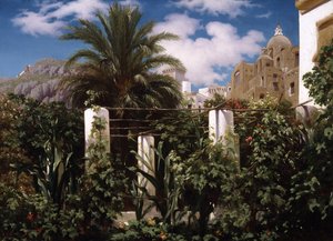 Garden of an Inn, Capri, ca 1859 (olja på duk)