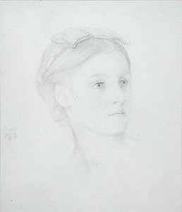 Porträtt av May Sartoris (1845-1925) 1854 (penna på papper) av Frederic Leighton