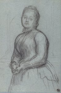 Studie för porträttet av Hannah, grevinnan av Rosebery, ca 1880 (krita på papper) av Frederic Leighton