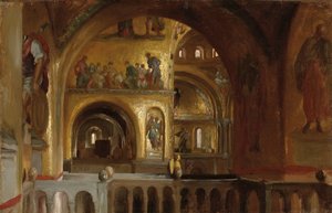 Interiören av Markuskyrkan, Venedig av Frederic Leighton