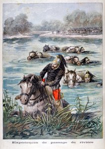 Franskt kavalleri som vadar en flod, 1896