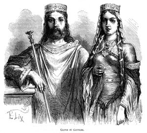 Kung Clovis I och drottning Clotilde av frankerna, sent 5:e - början av 600-talet 1882-1884.