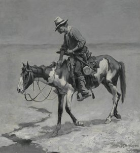 A Texas Pony, 1889 (olja på kompositionstavla) av Frederic Remington