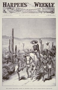 Apachescouterna leder armépatrullen på jakt efter Geronimo (1829-1909) från 