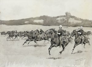 Batteri K vid Drill i Berkshire Hills, Massachusetts av Frederic Remington