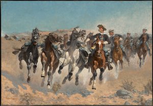 Avsuttna: soldaterna i fjärde regementet flyttar de ledda hästarna av Frederic Remington