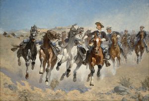 Nedstigning: The Fourth Troopers Moving the Led Horses, 1890 av Frederic Remington