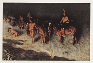 Fire on the Prairie, från Colliers Weekly, pub.1908 av Frederic Remington