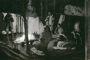 Resans första och bästa läger, 1895 av Frederic Remington