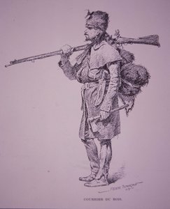 Fransk-kanadensisk pälsfångare Coureur du Bois av Frederic Remington