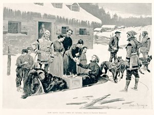 Hur jultomten kommer till Kanada av Frederic Remington