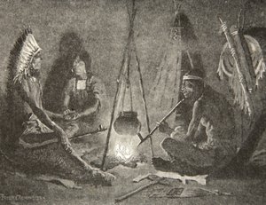 Jag kommer att följa dig, min man, från The Song of Hiawatha av Henry Wadsworth Longfellow (1807-82), pub. av George G. Harrap und Company Ltd., 1911 av Frederic Remington