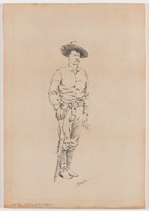 Skiss av en Texas Ranger för "How the Law Kom in i Chaparral" av Frederic Remington