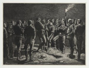 Apache-kampanjen - begravning av Hatfields män, från Harpers Weekly, pub. 1886 av Frederic Remington