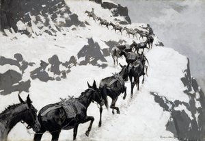 Mule-paketet av Frederic Remington