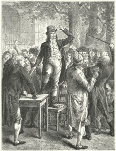 Camille Desmoulins tal i Palais Royals trädgård, Paris