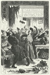 Firar en fest i Mongol Kina (gravyr) av Frederic Theodore (after) Lix