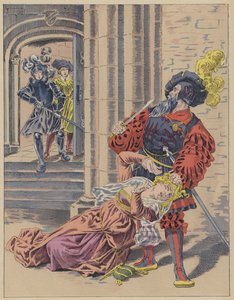 Blått skägg, blått skägg (färg litho)