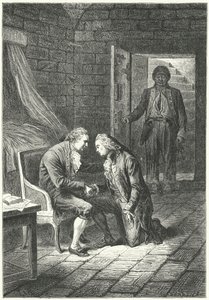 Ludvig XVI av Frankrike får nyheten om sin fällande dom för förräderi från sin advokat Malesherbes