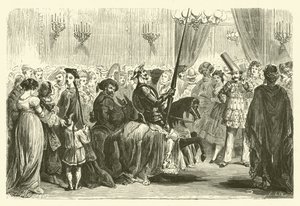 Maskerad boll av Grande Monde: ingången till Don Quijote (gravyr) av Frederic Theodore (after) Lix
