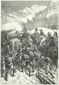 Napoleon leder sin armé över Alperna