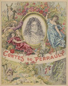 Titelsidesillustration för Les Contes de Perrault (litho i färg) av Frederic Theodore (after) Lix