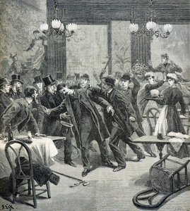 Attack av anarkisten Leauthier av Frederic Theodore Lix