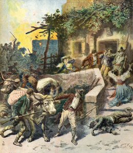Plundring av ett hus på Sicilien av Frederic Theodore Lix