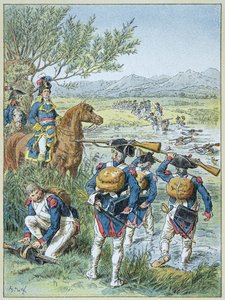 Andra slaget vid Zürich - Passage av Lintz 1799 av Massenas armé av Frederic Theodore Lix