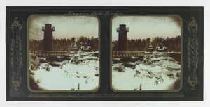 Winter Niagara Falls, Terrapin Tower från Goat Island av Frederic and William Langenheim