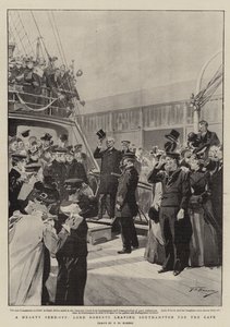 En rejäl utsändning, Lord Roberts lämnar Southampton till Kap av Frederic de Haenen