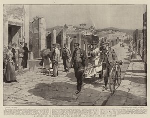 Moderna i de gamlas hem, en gatuscen i Pompeji av Frederic de Haenen