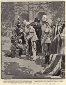 Presentation av en färg för Ceylon Mounted Infantry av Frederic de Haenen