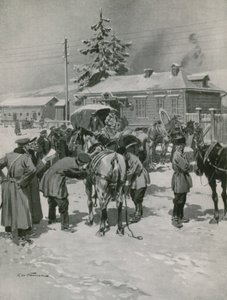 Scen för posthästar i Ural av Frederic de Haenen