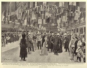 Ankomsten till Paddington, en hälsning från prinsessan av Wales av Frederic de Haenen