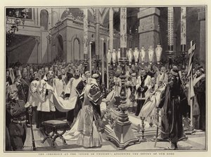 Ceremonin vid salvningsstenen, smörjelse av vår Herres effigy av Frederic de Haenen
