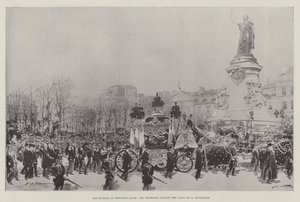 President Faures begravning, processionen som passerar Place de la Republique av Frederic de Haenen