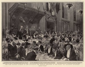 Överborgmästarens bankett i Guildhall, Mr Balfour återuppspelar till Toast, Hans Majestäts ministrar av Frederic de Haenen