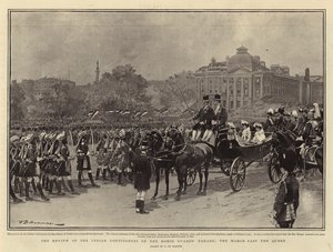 Genomgången av de indiska kontingenten på Horse Guards Parade, mars förbi drottningen av Frederic de Haenen