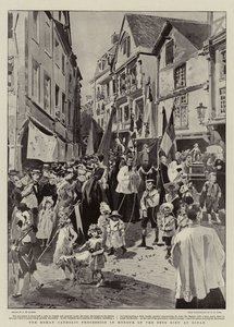 Den romersk-katolska processionen för att hedra Fete Dieu i Dinan av Frederic de Haenen