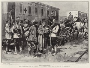 Ryssarna i Manchuriet, tar bort kolerapatienter i Kharbia av Frederic de Haenen