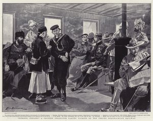 Biljetter, tack! en kinesisk samlare som tar biljetter på Peking Shanhaiguan Railway av Frederic de Haenen