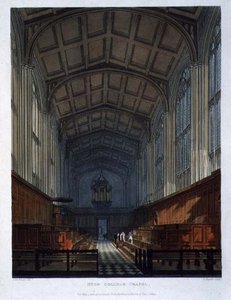 Eton College Chapel, från "History of Eton College", en del av "History of the Colleges", graverad av Daniel Havell (1785-1826) pub. av R. Ackermann