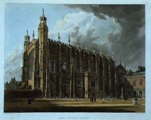 Eton College Chapel, från "History of Eton College", en del av "History of the Colleges", graverad av Joseph Constantine Stadler (fl.1780-1812) pub. av R. Ackermann