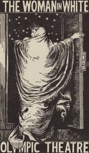 Affischdesign för en teateranpassning av Wilkie Collins roman The Woman in White på Olympic Theatre, London av Frederick (after) Walker